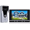 Wired Video Intercom System, 7 Inch Monitor and Aluminum Alloy Doorbell Camera, 2-Way Intercom Audio Video Doorbell Intercom Kits, Support Monitoring, Unlock indoor/outdoor for Home Security System