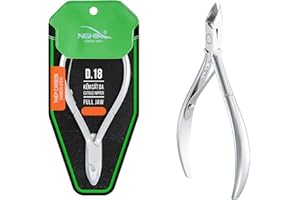 KEM NGHIA Sleek Chrome Plated Cuticle Nipper - D-18, Precision Nail Tech Nipper with Hard Steel Jaw and Single Spring - Choose D-18 for Effortless and Professional Nail Care