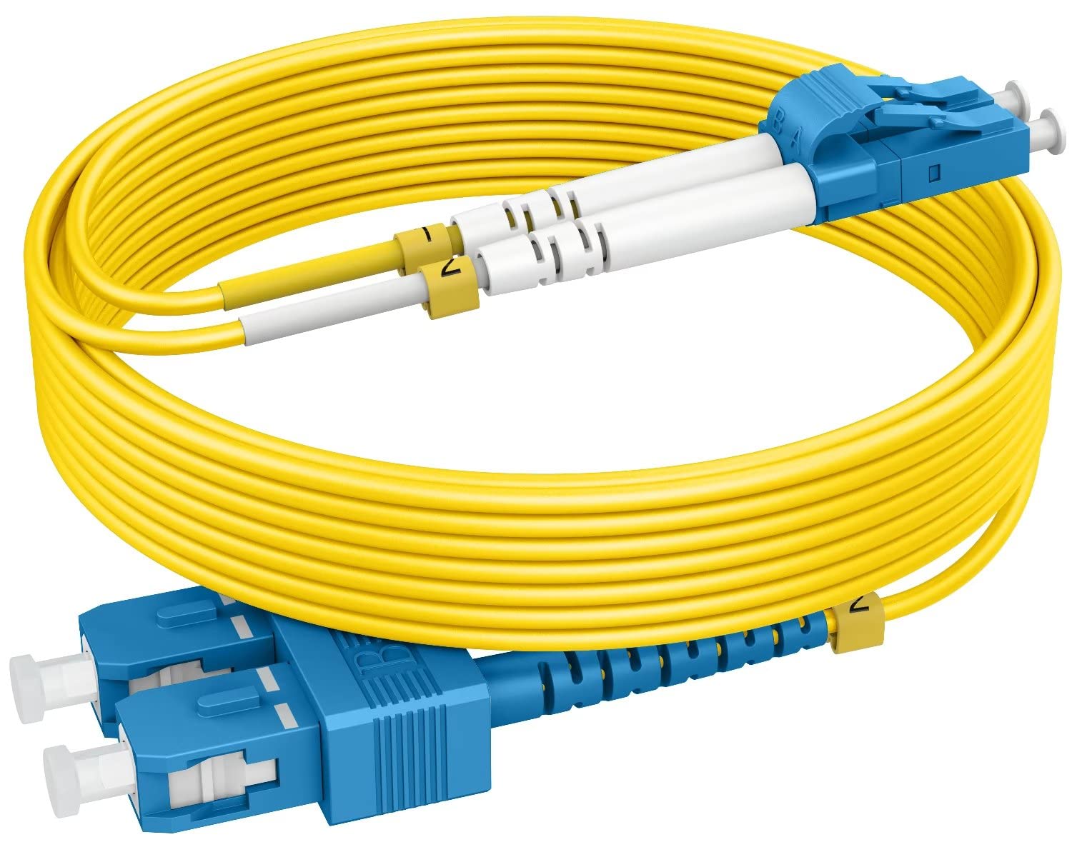 RamboCables 6ft(2m) OS2 SC to LC Single Mode Fiber Patch Cables, Options 1ft~200ft, Fiber Optical Cable 10G SMF LSZH Duplex 9/125μm OD 2.0mm