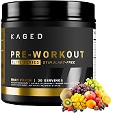 Kaged Pre Workout Elite Stim Free Powder | 20 Servings | Fruit Punch, Creatine, Beta Alanine, L-Citrulline, No Caffeine