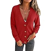 LOMON Women's Button Down Cardigan Sweaters Fall Long Sleeve Open Front Soft Cardigan Casual Loose Knit Coat Outerwear