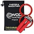 WOD Nation Attack Speed Jump Rope : Adjustable Jumping Ropes : Unique Two Cable Skipping Workout System : One Thick and One Light 11 Foot Cable : Perfect for Double Unders : Men and Women