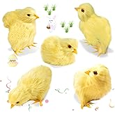 Bbiamsleep 5 Pcs Easter Chick Figurine for Spring Photo Props Basket Easter Chicken Decoration Party Gift