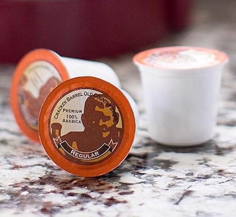 Amazon Com Cracker Barrel Coffee 12 Single Serve Pods Compatible With Single Serve Coffee Makers Premium 100 Arabica Made Of Finest Beans And Hand Selected Compatible With Single Serve Brewing System Delicious Medium
