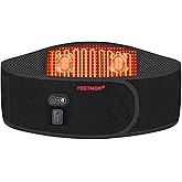 FEETMOR Heated Waist Belt, Cordless Heating Pad for Low Back, Electrical Heating and Massage, Rechargeable Battery Powered