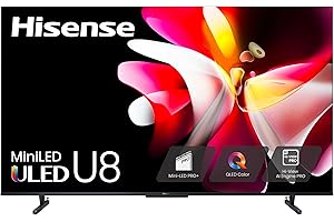 Hisense 55-Inch Class U8 Series Mini-LED ULED 4K UHD Google Smart TV (55U8N) - QLED, Dolby Vision IQ, Dolby Atmos, Full Array Local Dimming Pro, 144Hz Game Mode Pro, Alexa Compatibility