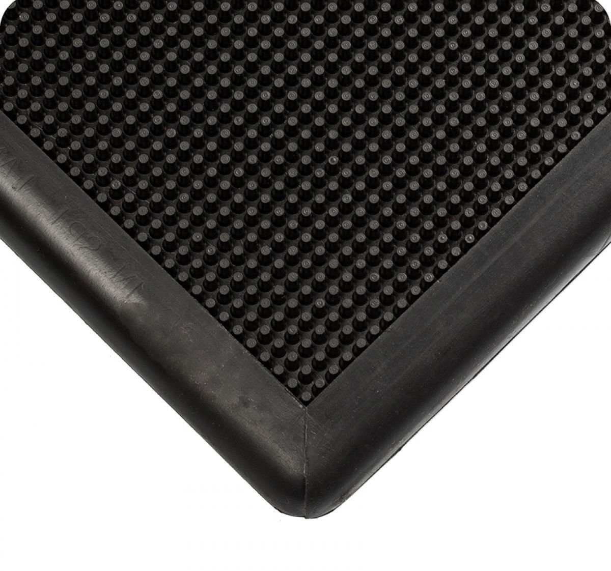 American Floor Mats Pronged Rubber 24" x 32" x 1/2" Black Wall Edge Sanitizing Footbath Floor