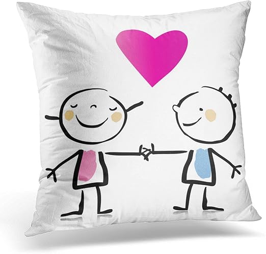 Amazon Com Sdamase Throw Pillow Cover Valentine S Day Two People