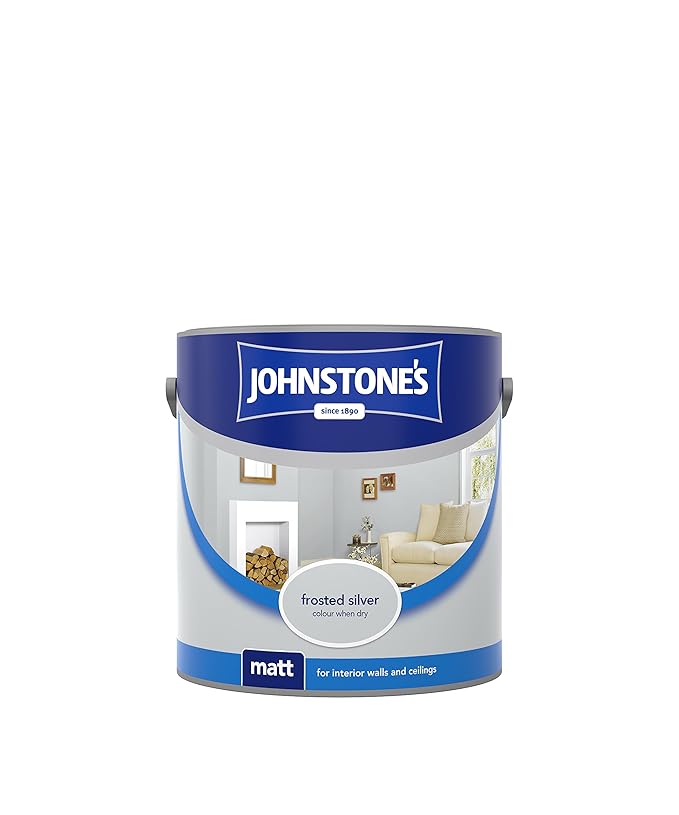 Johnstone's 308632 2.5 Litre Matt Emulsion Paint Frosted Silver