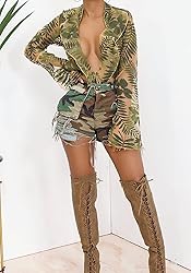 Lucuna Camo Shorts Women Summer High Waisted Ripped