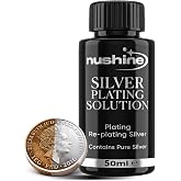 Nushine Silver Plating Solution 1.7oz for Brass Copper Bronze &amp; Silver | Permanent pure silver plating, Anti-tarnish formula, Water-based eco-friendly, For silver brass copper &amp; bronze, 1.7oz