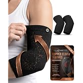 TheraCopper Copper Elbow Compression Sleeve for Men &amp; Women (Medium,2 Pack) | Infused Copper Elbow Brace for Tennis Elbow, Tendonitis, Arthritis &amp; Bursitis - Elbow Support for Golf, Workouts &amp; Recovery