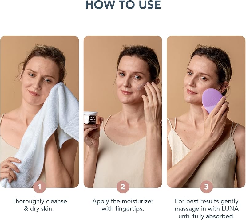 Foreo supercharged creme hidratante facial tripla ação ha+pga - creme hidratante facial feminino - contorno de olhos - ácido hialurônico - vitamina e - vegano - creme facial masculino - cuidados com a pele - 50 ml