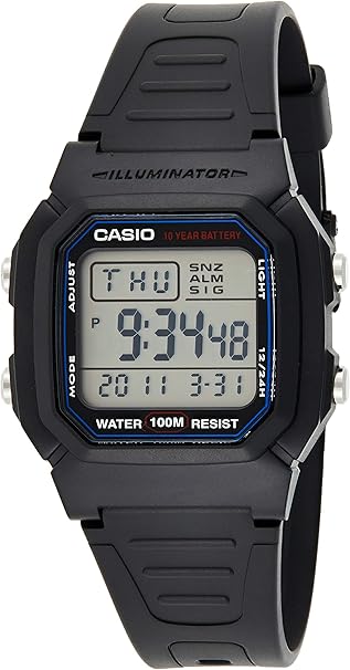 Casio Reloj Digital para Unisex de Automático con Correa en Resina W-800H-1A