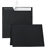 Guakicae Black Thank You Cards and Envelopes 5 x 7 Blank Printable 300GSM Folded Cardstock and A7 Envelopes Self Seal 20 packs for Wedding Invitations, Greeting Cards, Baby Shower, Birthday