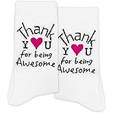 XZMBQ ‘Thank You for Being Awesome’ Novelty Socks, Thank You Gifts for Women, Men, Coworkers, Employees, Appreciation Gifts for Birthday, Christmas, etc.(016)