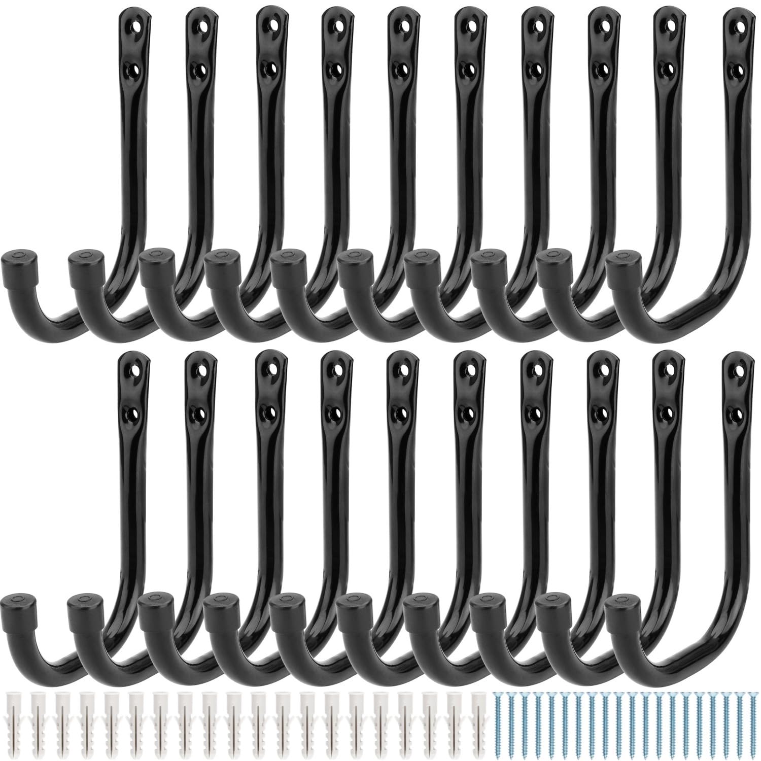 20 Pcs Garage Hooks, 10.5cm Heavy Duty Storage Hook, Utility Wall Hooks for Garden Tools, Hoses, Bicycles, Wood, Sports Equipment, Lawn Mowers