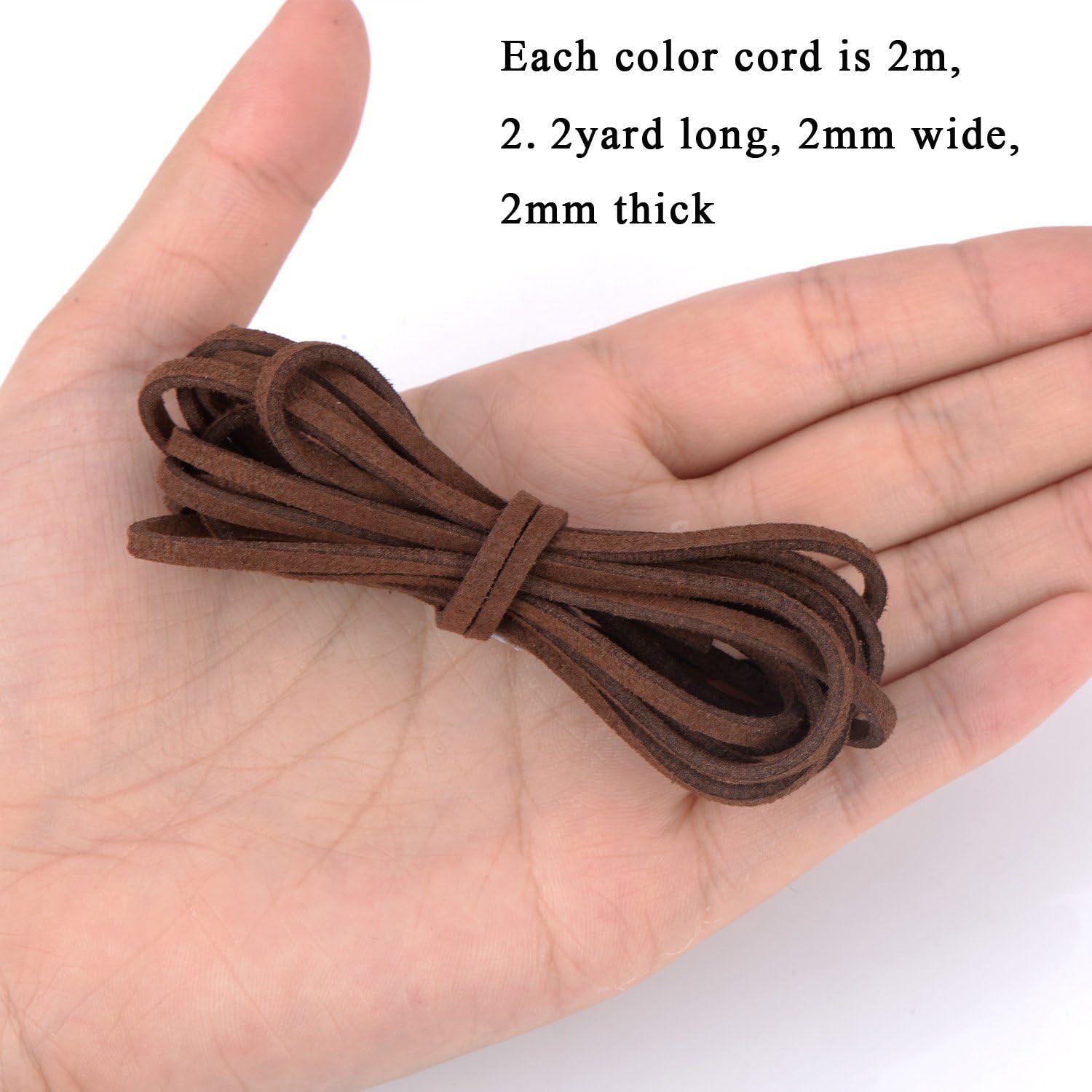 Whaline 2mm x 2m Leather Cord String for Bracelet Necklace Beading DIY Jewelry Handmade Crafts, 4 Pieces, 4 Colors - Image 4