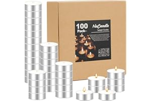 Tea Light Candles 100 Bulk Pack Tealight Candles Unscented Paraffin Candles for Wedding, Christmas, Home Decorative, Outdoor 