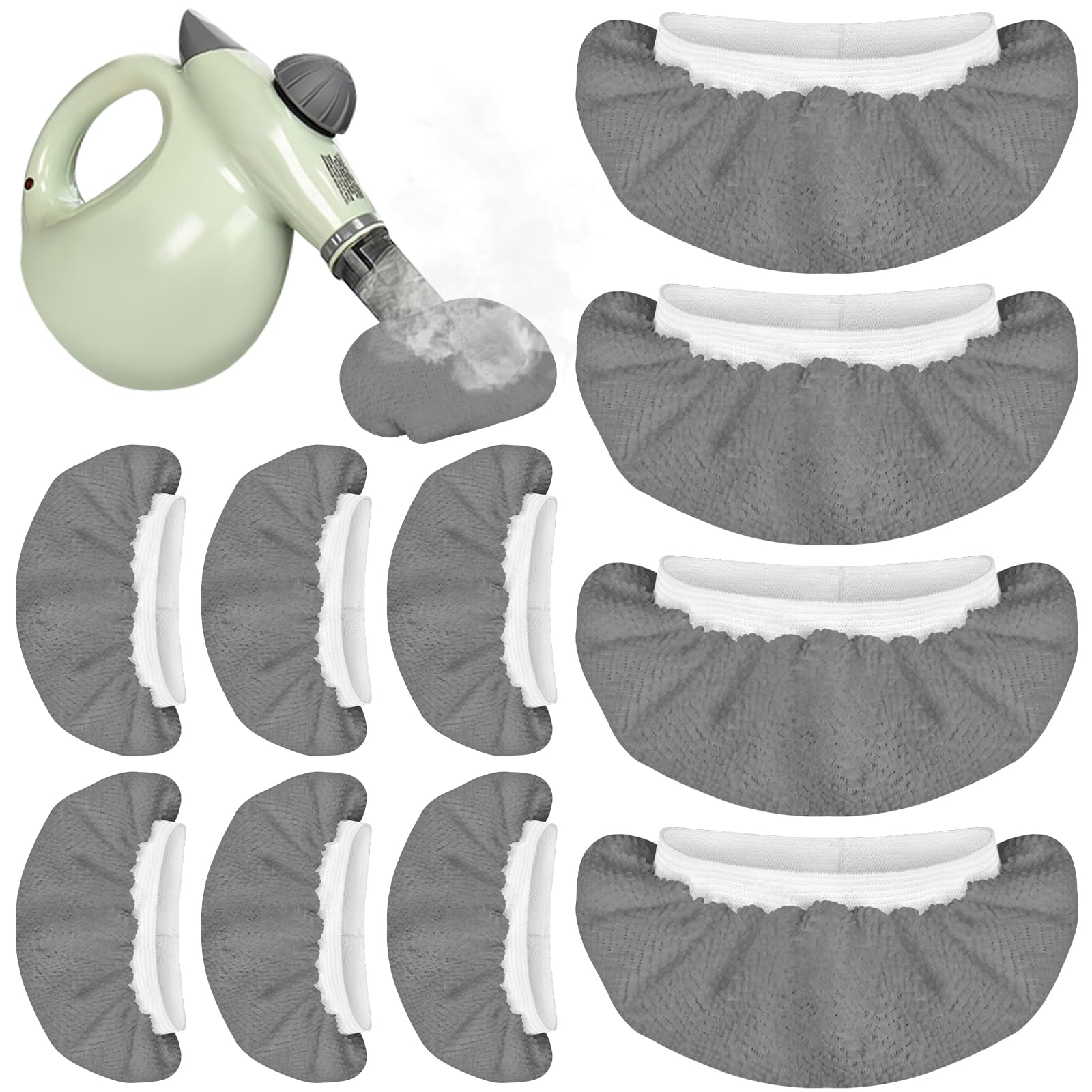 Photo 1 of 10 Pack Microfiber Cloth for Handheld Steam Shot, Steam Cleaner Accessories, Reusable Washable Steam Mop Pads Compatible with Most of Handheld Steam Shot/Cleaners ?Grey?