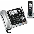 AT&T TL86109 DECT 6.0 2-Line Expandable Corded/Cordless Phone with Bluetooth Connect to Cell, Answering System and Base Speakerphone, 1 Corded Handset and 1 Cordless Handset, Silver/Black