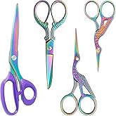 Asdirne Titanium Coating Sewing Scissors Bundle, Professional Fabric Scissors Set, Ultra-Sharp Stainless Steel Blades, Ergono