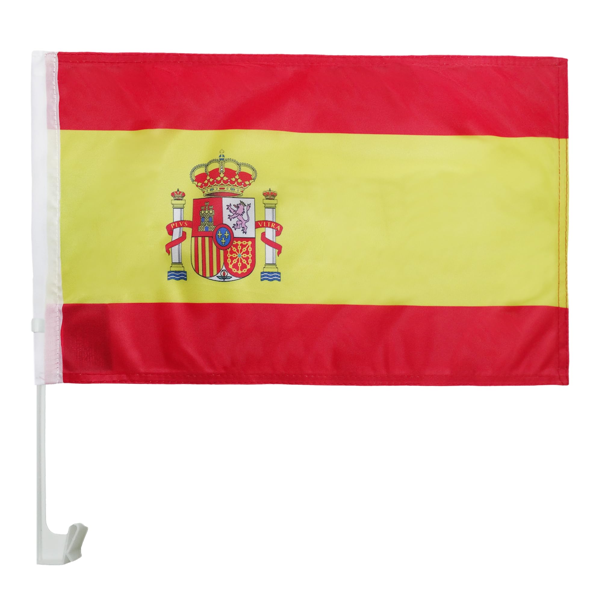 Spain Car Flag 18'' x 12'' - Spanish Car flags 30 x 45cm - Banner 18x12 INCHES PLASTIC STICK - AZ FLAG — image 1