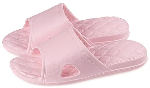Happy Lily Shower Slippers for Women &Men, Non-Slip Shower Slides