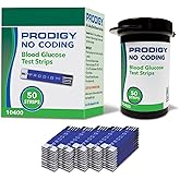 PRODIGY 10400 No Coding Blood Glucose Test Strips for Diabetes, Box of 50 Strips, Compatible with PRODIGY AutoCode, Pocket &amp; Voice Blood Glucose Monitoring Systems