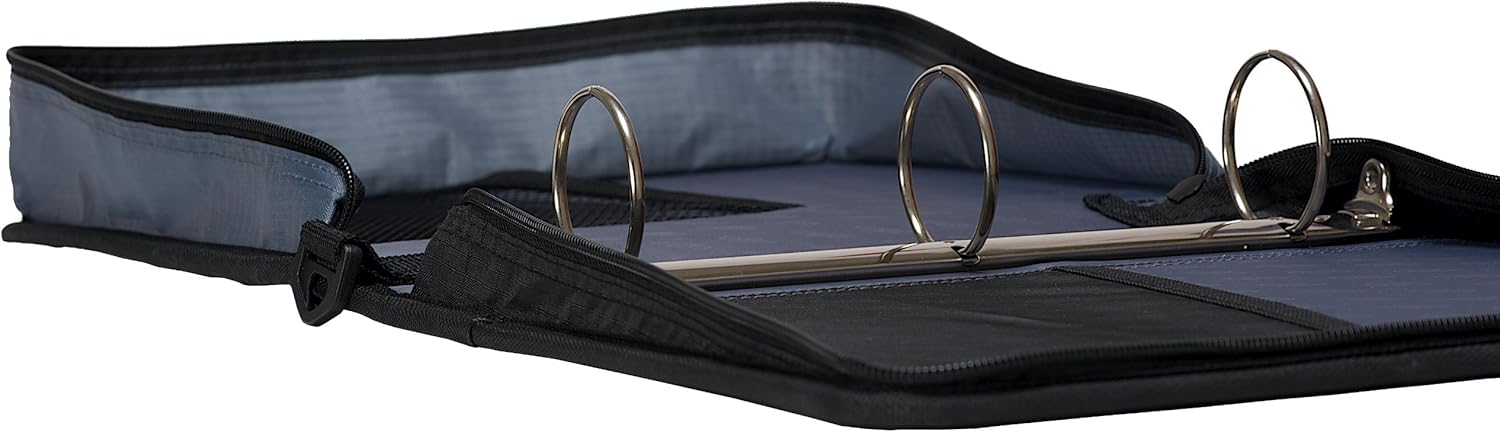 Case-it 2-Inch Ring Zipper Binder, Black, D-251-BLK : Portfolio Ring Binders : Office Products