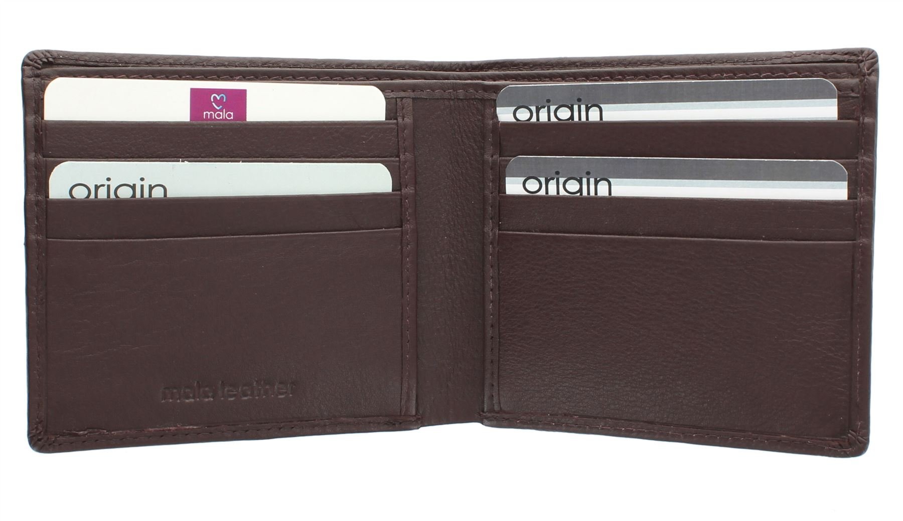 Mala Leather Origin Collection Leather Bi-Fold Wallet with RFID Protection 110_5 Brown