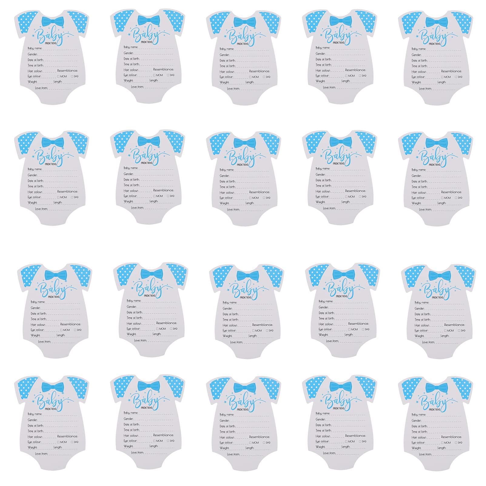 Milisten 20Pcs Advice Cards Baby Shower, Prediction Advice Cards, Baby Prediction Cards, Baby Shower Predictions and Advice Cards for Gender Reveal Game Party, Blue