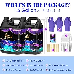 Bsrezn Epoxy Resin Kit 1.5 Gallon with Pumps Mix