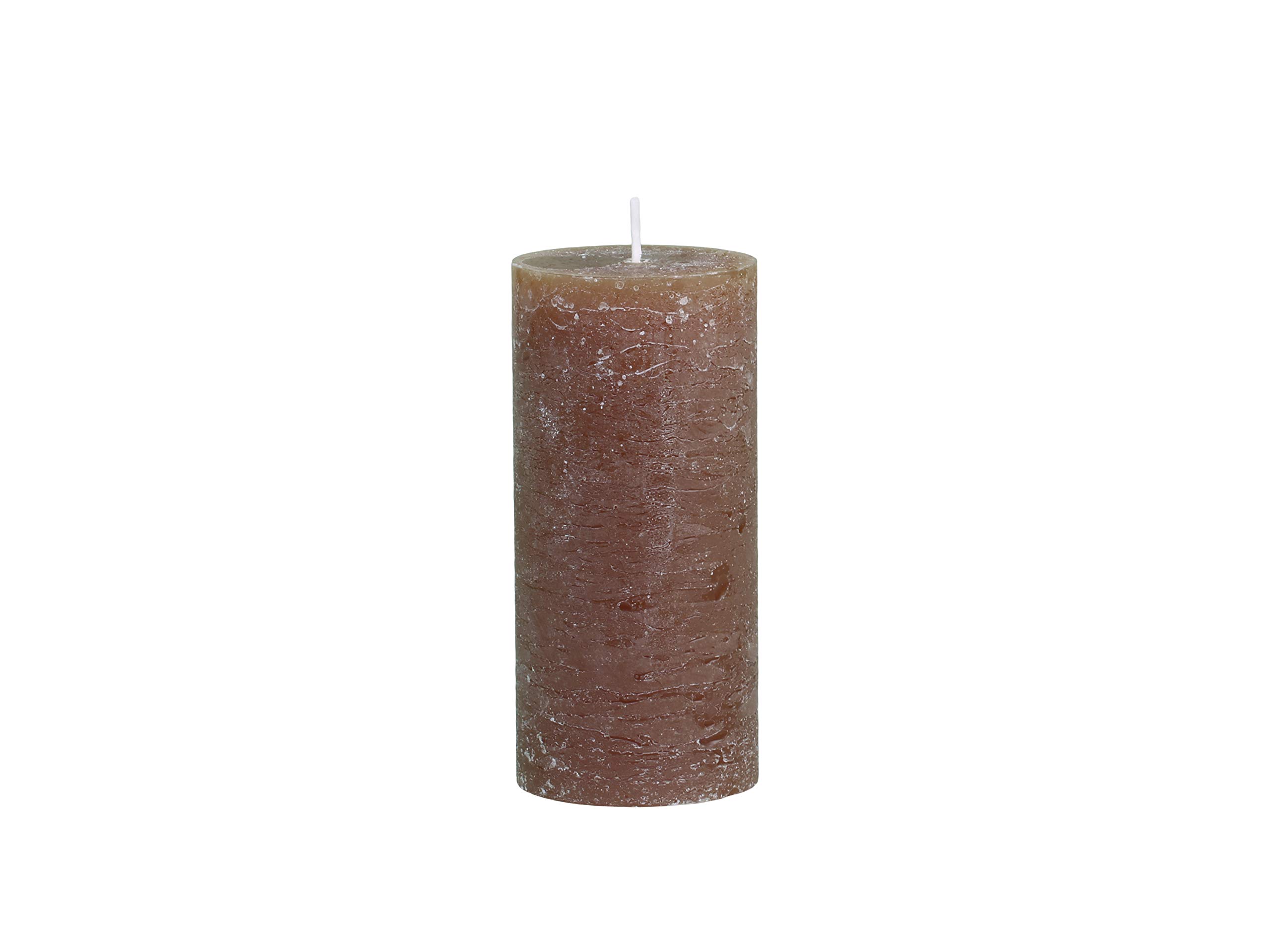 Chic Antique Macon Rustic Pillar Candle in Various Sizes Antique Altar Candle 100% Paraffin Long Burning Time (Walnut, 15 x 7 cm) — image 1