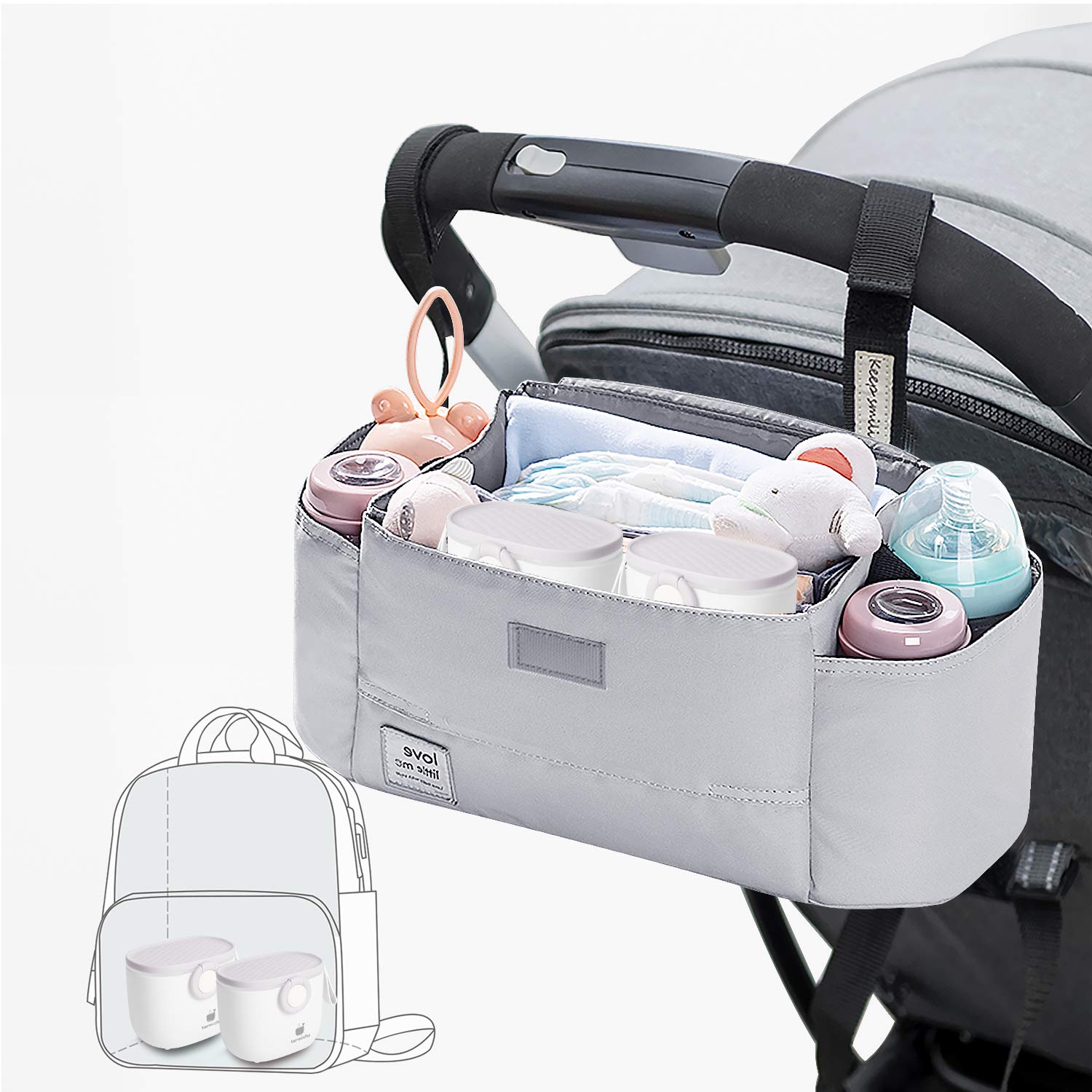 Termichy Baby Formula Dispenser, Portable Formula Dispenser Container with Scoop and Carry Handle for Travel Outdoor Activities for Baby Infant, 500ml (Grey) : Baby