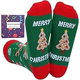 TUZIERDUO Novelty Christmas Socks for Women Men Crazy Design Cotton Socks Birthday Holiday Gift