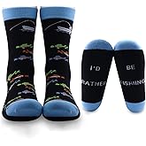 MBMSO 2 Pairs Fishing Lovers Socks I’d Rather be Fishing Socks Funny Fisherman Gifts