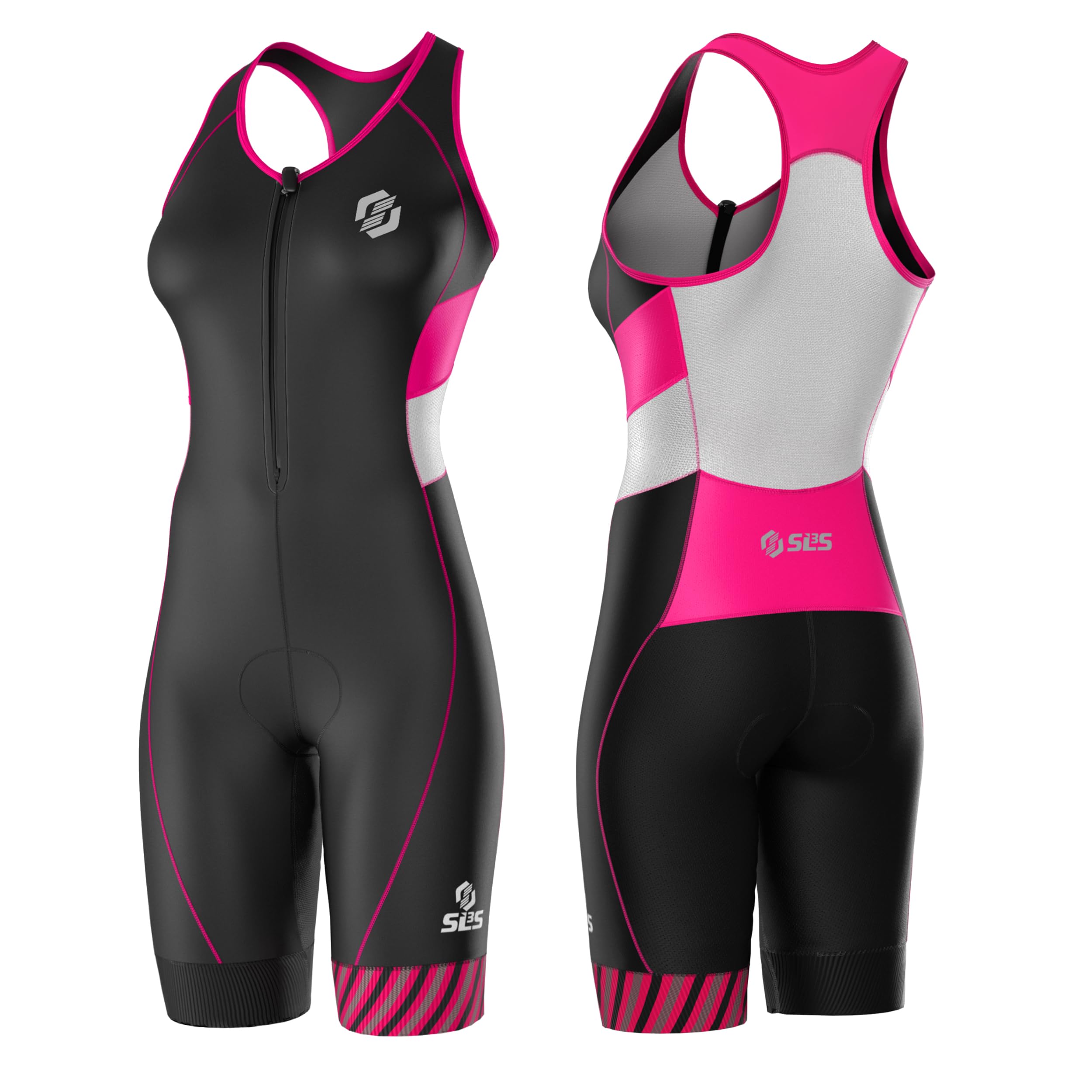 SLS3 Triathlon Suits Women - Premium Pro Womens Tri Suit Sleeveless - Breathable Quick-Dry Trisuit with Slim Athletic Fit, No Shelf Bra, Anti-Friction Seams (Sky Pink, S)