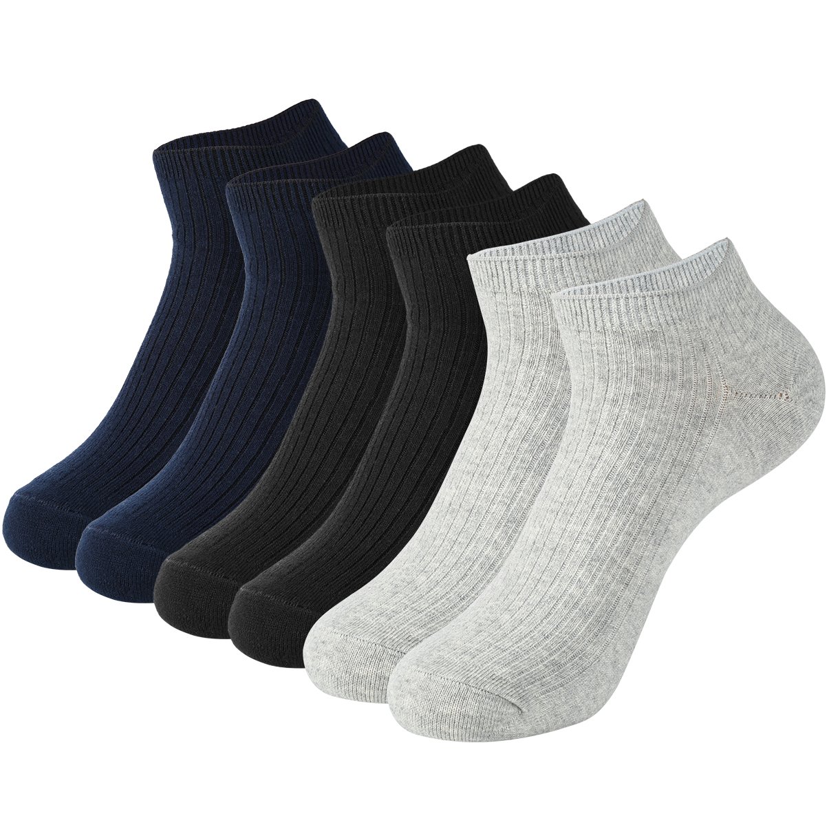 VBIGER 6 Pares Calcetines Cortos Hombre Casual Calcetines Deportivos de Algodón