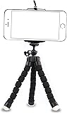 iPhone Tripod,by Ailun,Tripod Mount/Stand,Compact Phone Holder,for iPhone 7/7 Plus,6/6s,6/6s Plus,SE/5s/5/5c,Samsung Galaxy S7/S7 Edge,S6/S6Edge,Note 5/4/3 More Camera&Cellphone[Black]