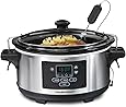 Hamilton Beach Portable 6-Quart Set & Forget Digital Programmable Slow Cooker With Temperature Probe, Lid Lock, Stainless Steel (33969A)
