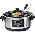 Hamilton Beach Portable 6 Quart Set & Forget Digital Programmable Slow Cooker with Lid Lock, Dishwasher Safe Crock & Lid, Tem