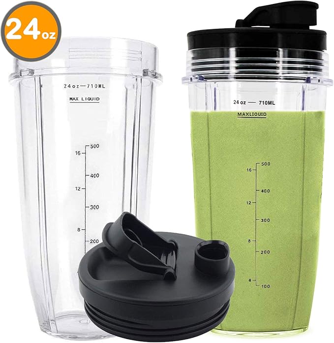 24OZ Blender Cups Compatible with Nutri Ninja Replacement Parts with