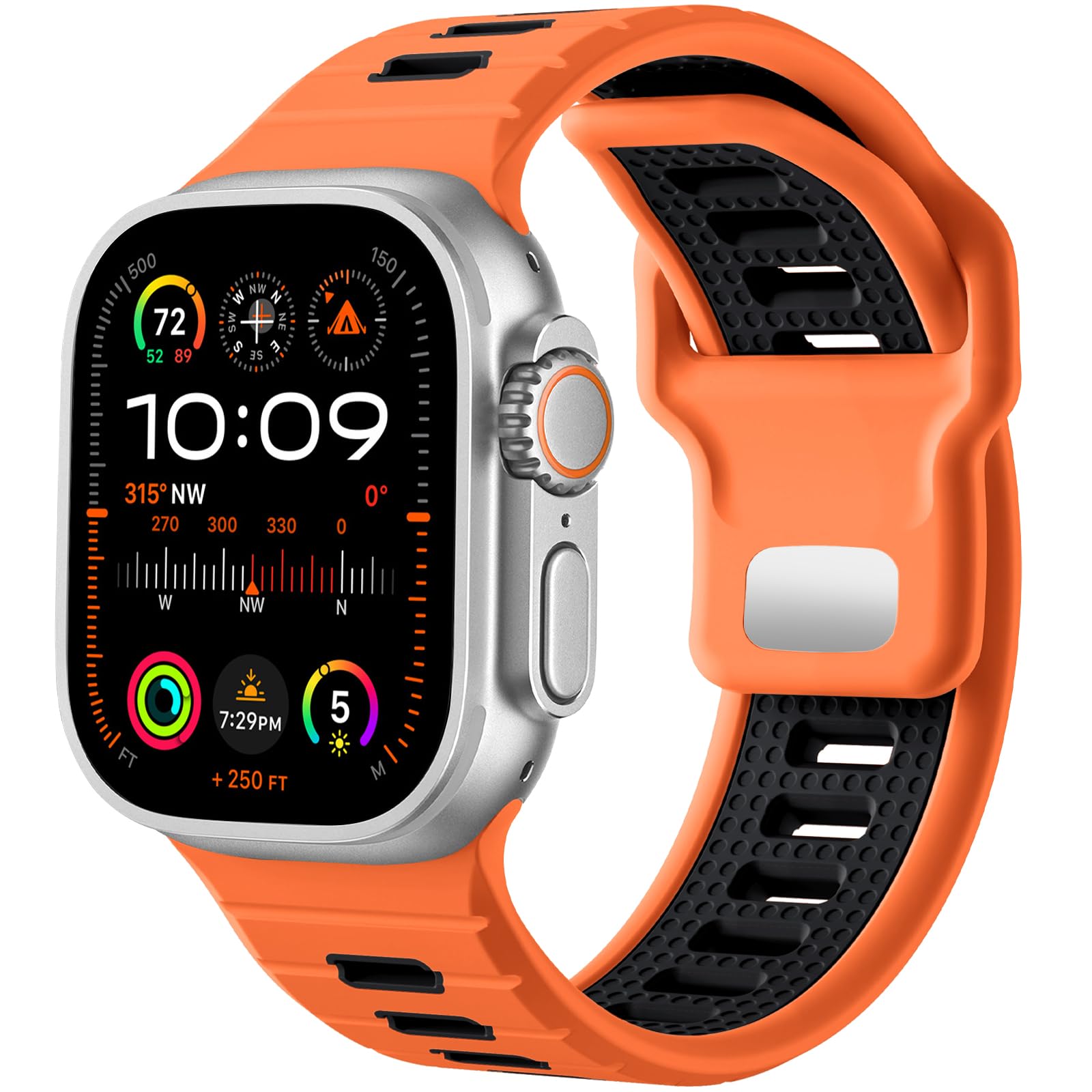 CeMiKa Compatible with Apple Watch Straps Ultra 3/Ultra 2/Ultra 49mm 45mm 44mm 46mm 42mm Men, 26mm Wide Adjustable Silicone Sport Loop Replacement Bands for iWatch Series 11 10 9 8 7 6 5 4 SE 3 2 1