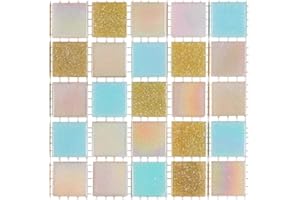 URBN.DESIGN URBN Contemporary Coral Pastel Pink and Blue Color Scheme Glass Mosaic Tile for Indoor and Outdoor - Sample Tile (4-1/3 inches x 4-1/3 inches, 0.13 SQ FT)