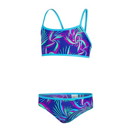 Speedo Mädchen Colour Melt Allover Crop Top Zweiteiler Badeanzug