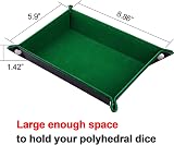 SIQUK Double Sided Dice Tray Folding Rectangle PU Leather Dark Green Velvet view 3
