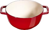 Staub Fondue Set 1.1L Cast Iron Cherry Red 16cm 4 Forks Cheese Chocolate Meat view 3