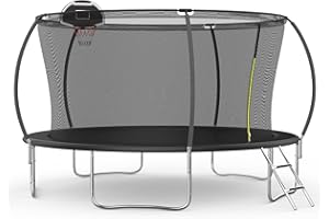 SENCHO GINSYTALIOR Tranpoline 14FT 12FT 10FT 8FT Outdoor Tranpoline for Kids and Adults,Tranpoline Weight Capacity 300-1000LBS with Safety Enclosure Net, Backyard Tranpoline for Family