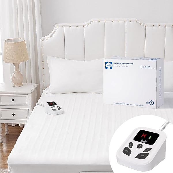 Amazon.com: Sealy Heated Mattress Pad Full Size with 10 Heated Settings |  Zone Heating Electric Mattress Pad Bed Warmer 54x75 | Auto Shut Off 1-9  Hours| Fit Up to 15 Inch Deep